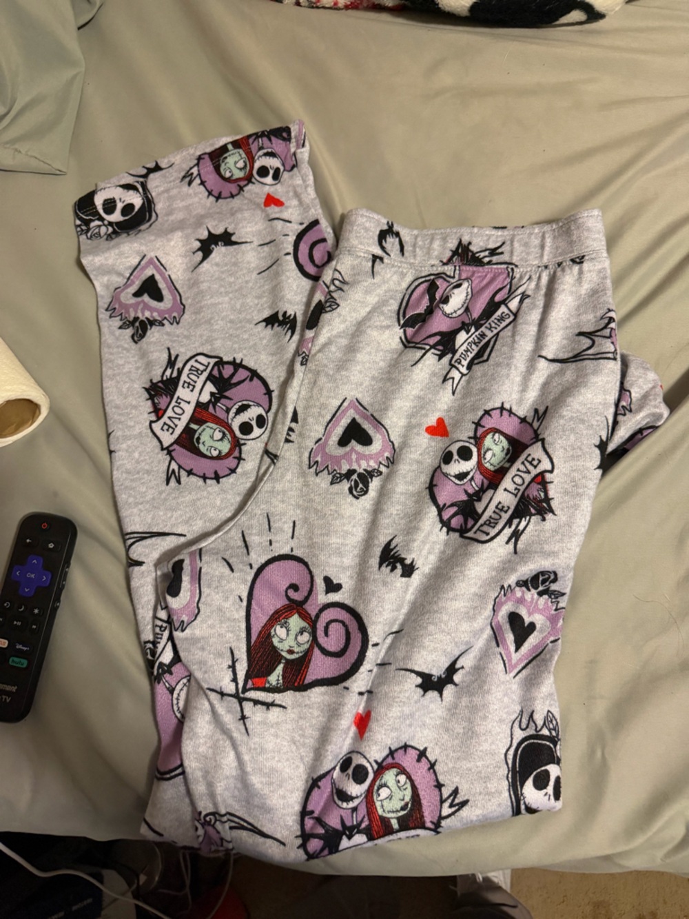 Disney Gray and Purple Nightmare Before Christmas 'True Love' Pajama Pants